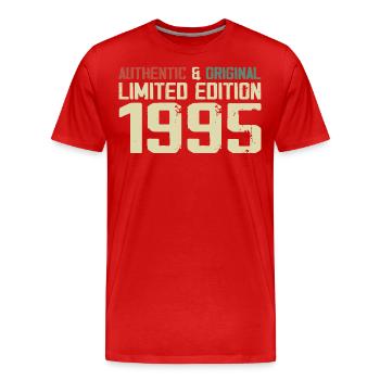 1995 Geburtstagsgeschenk 1995 Jahrgang 1995 Retro - Männer Premium Bio T-Shirt - Rot - Vorne - Damien (186cm)