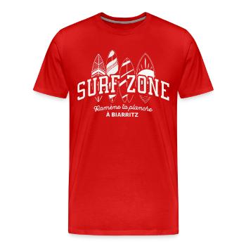 Surf Zone Bringen Sie Ihr Board zurück nach Biarritz - Männer Premium Bio T-Shirt - Rot - Vorne - Damien (186cm)