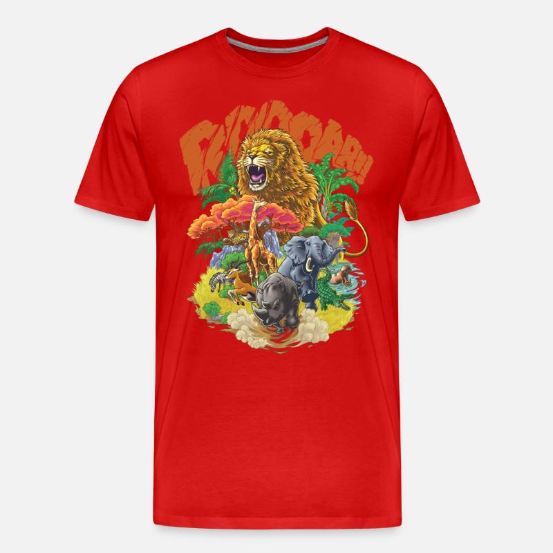 Tiere der Savanne #2 - Männer Premium Bio T-Shirt - Rot