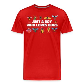 Just A Boy Who Loves Bugs Boys Bug Lover Funny - Men's Premium Organic T-Shirt - red - Front - Damien (186cm)