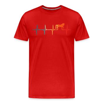 Cheval Retro Heartbeat Cavalier - T-shirt bio Premium Homme - rouge - Devant - Damien (186cm)