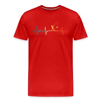 Pêcheur battement de cœur pêcheur pêcheur - T-shirt bio Premium Homme - rouge - Devant - Damien (186cm)