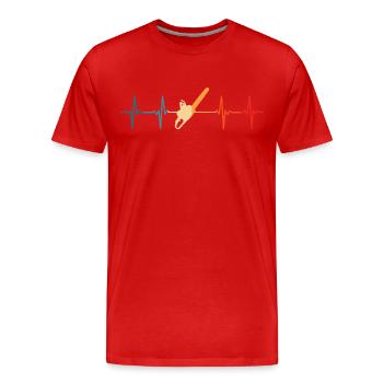 Lumberjack Heartbeat Chainsaw Lumberjack - Men's Premium Organic T-Shirt - red - Front - Damien (186cm)