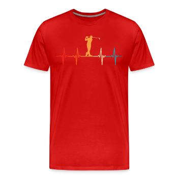 Golf rétro Golf Heart Strike Golfer - T-shirt bio Premium Homme - rouge - Devant - Damien (186cm)