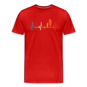 T-shirt père et fils grand-père et petit-fils - T-shirt bio Premium Homme - rouge - Devant - Damien (186cm)