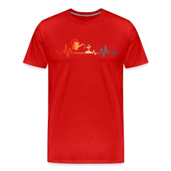 Jardinier rétro jardin jardinage - T-shirt bio Premium Homme - rouge - Devant - Damien (186cm)