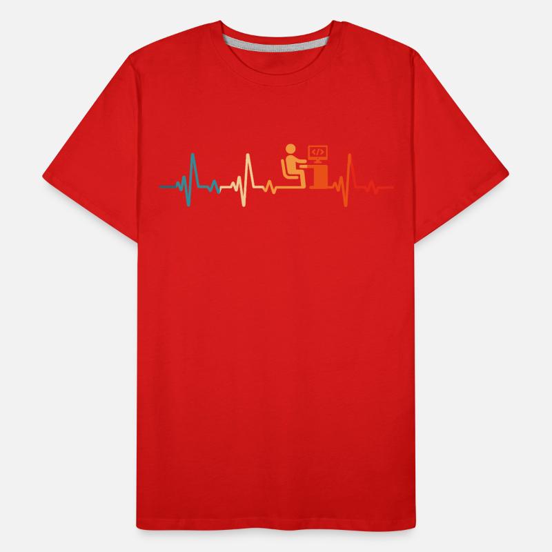 Programmierer Retro Herzschlag Informatiker code Männer Premium Bio T-Shirt