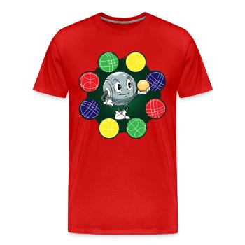 Kugelspiel Petanque für einen Petanque Spieler - Männer Premium Bio T-Shirt - Rot - Vorne - Damien (186cm)