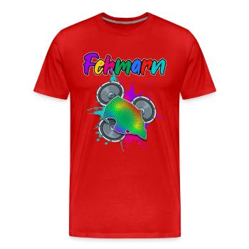 Fehmarn Beat - Männer Premium Bio T-Shirt - Rot - Vorne - Damien (186cm)