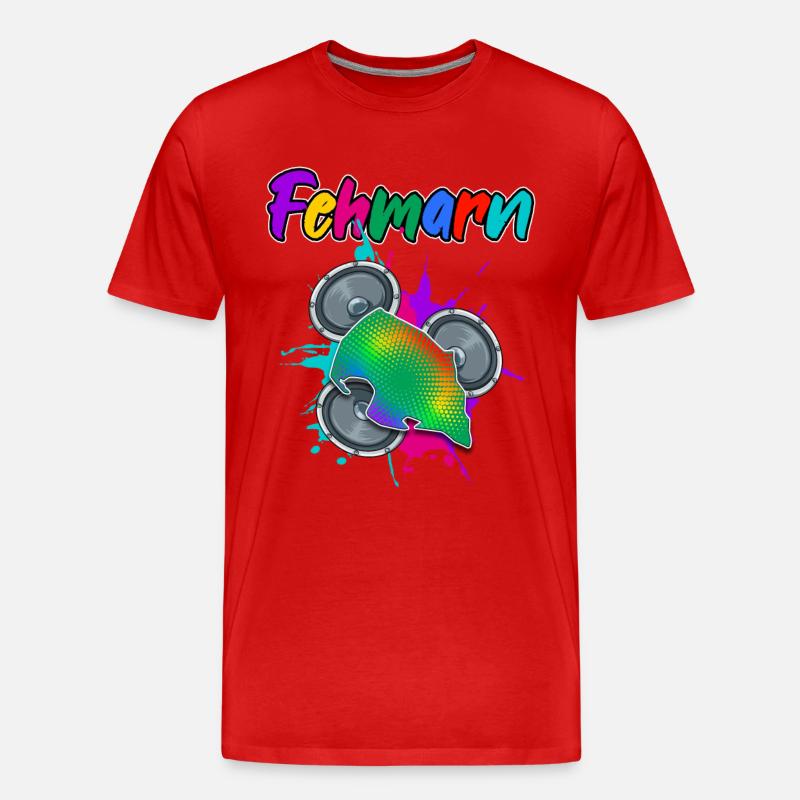 Fehmarn Beat - Männer Premium Bio T-Shirt - Rot