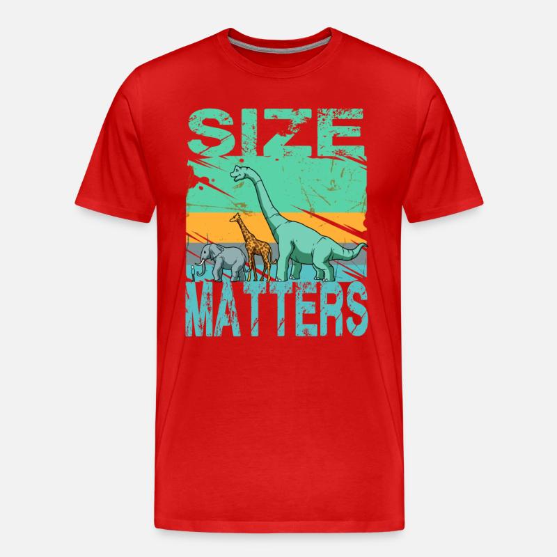 Brachiosaurus Dinosaurier Giraffe Elefant Mensch - Männer Premium Bio T-Shirt - Rot