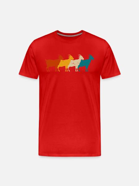 retro goats t-shirt goat - Men's Premium Organic T-Shirt - red