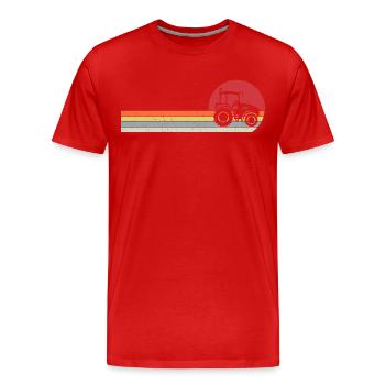 Retro Geschenktraktor für Landwirt - Männer Premium Bio T-Shirt - Rot - Vorne - Damien (186cm)
