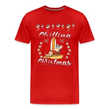 Chilling Christmas Nikolaus Weihnachtsmann Urlaub - Männer Premium Bio T-Shirt - Rot - Vorne - Damien (186cm)