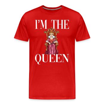 Ich bin die Königin - Männer Premium Bio T-Shirt - Rot - Vorne - Damien (186cm)