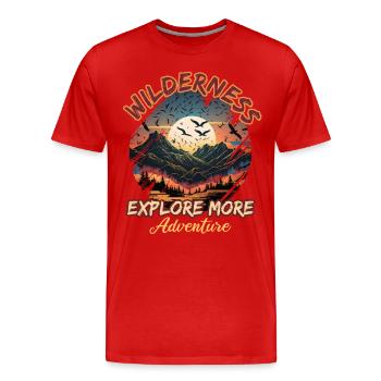 Wildnis Abenteuer Entdecken - Männer Premium Bio T-Shirt - Rot - Vorne - Damien (186cm)