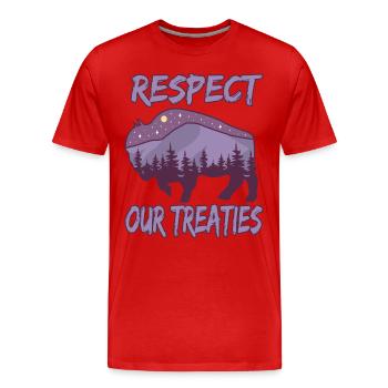 Respect Our Treaties für Ureinwohner Amerikas - Männer Premium Bio T-Shirt - Rot - Vorne - Damien (186cm)