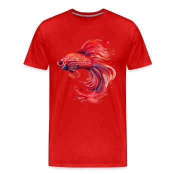 Siamesischer Kampffisch Aquaristik Aquarium - Männer Premium Bio T-Shirt - Rot - Vorne - Damien (186cm)