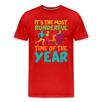 It's The Most Runderful Time Of The Year - Männer Premium Bio T-Shirt - Rot - Vorne - Damien (186cm)