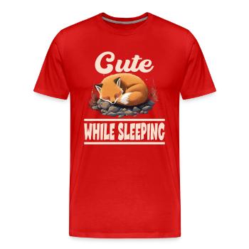 Niedliches Fuchs Schläft Schlafen - Männer Premium Bio T-Shirt - Rot - Vorne - Damien (186cm)