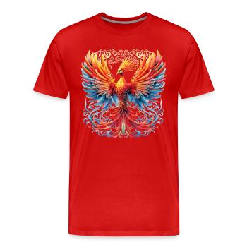 Aufsteigender Phönix Feuer Inspirierende Fantasie - Männer Premium Bio T-Shirt - Rot - Vorne - Damien (186cm)