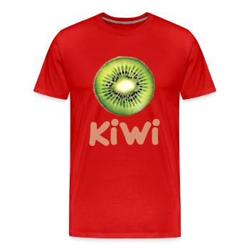 Kiwi für einen Kiwi Liebhaber - Männer Premium Bio T-Shirt - Rot - Vorne - Damien (186cm)