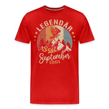 September 1951 - September 1951 Jahrestag 1951 - Männer Premium Bio T-Shirt - Rot - Vorne - Damien (186cm)