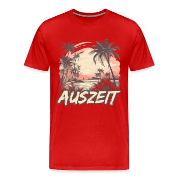 Auszeit Urlaub Hängematte Strand - Männer Premium Bio T-Shirt - Rot - Vorne - Damien (186cm)