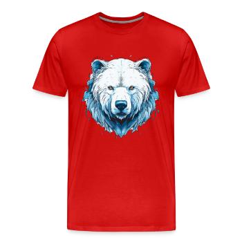 Eisbär Polarbär Naturschutz Klima - Männer Premium Bio T-Shirt - Rot - Vorne - Damien (186cm)