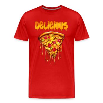 Delicious Pizza Leckere Pizza für einen Pizza - Männer Premium Bio T-Shirt - Rot - Vorne - Damien (186cm)