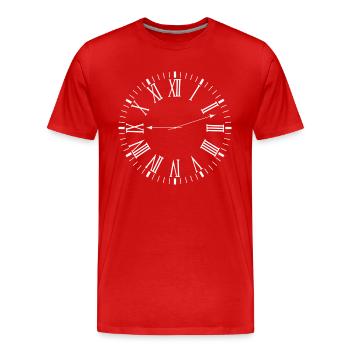 Horloge romaine - T-shirt bio Premium Homme - rouge - Devant - Damien (186cm)