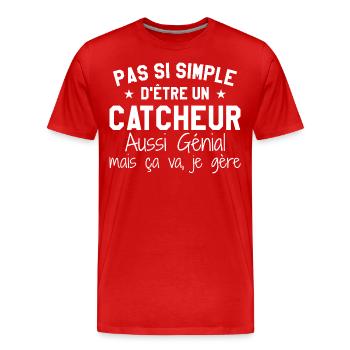 Catcheur Génial - T-shirt bio Premium Homme - rouge - Devant - Damien (186cm)