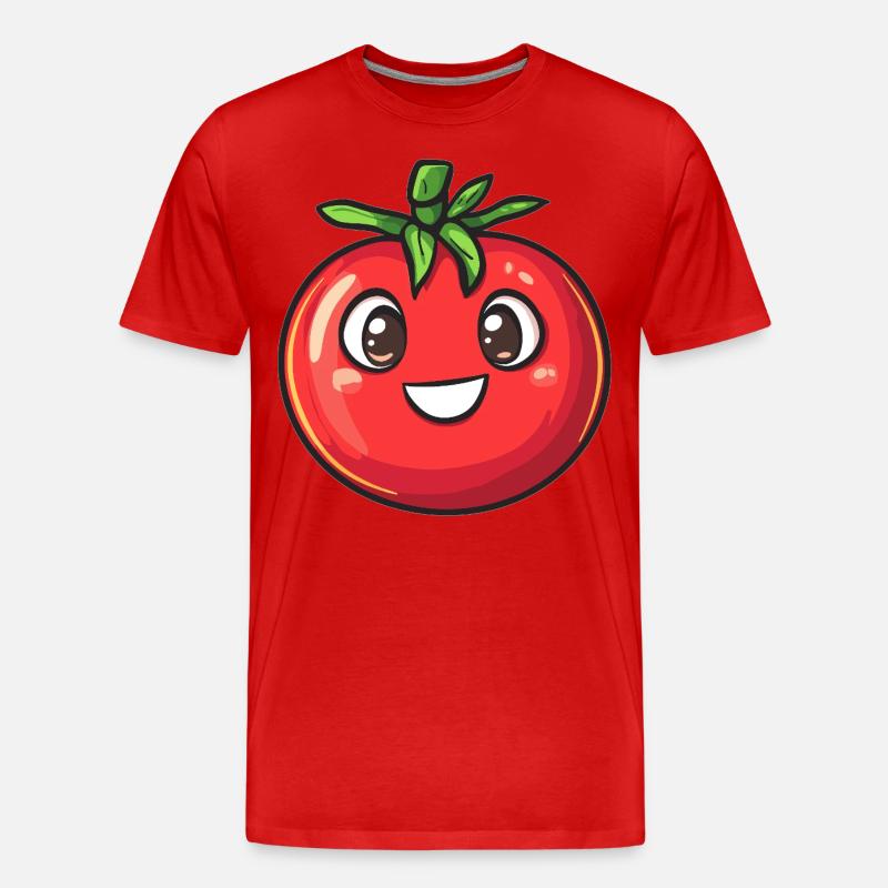 Fröhliche Tomate - Männer Premium Bio T-Shirt - Rot