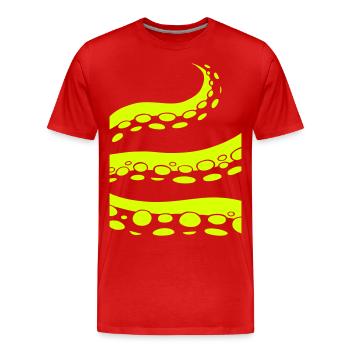 Fieser Tentakel - Männer Premium Bio T-Shirt - Rot - Vorne - Damien (186cm)