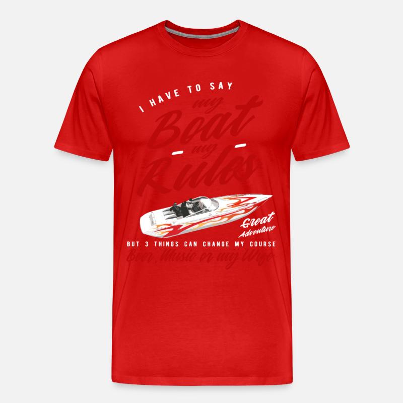 Speedboot - Männer Premium Bio T-Shirt - Rot