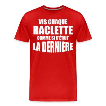 Raclette, fromage, fromage fondu - T-shirt bio Premium Homme - rouge - Devant - Damien (186cm)