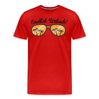 Sonnenbrille Urlauber Auszeit - Männer Premium Bio T-Shirt - Rot - Vorne - Damien (186cm)