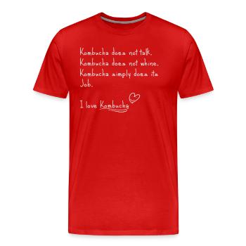 Ich liebe Kombucha - Männer Premium Bio T-Shirt - Rot - Vorne - Damien (186cm)
