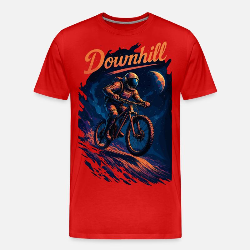 MTB Mountainbiking Downhill Astronaut Geschenk - Männer Premium Bio T-Shirt - Rot
