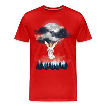 angel, celestial, nature, nature lover, spiritual - Men's Premium Organic T-Shirt - red - Front - Damien (186cm)