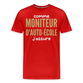 Driving School Instructor - Men's Premium Organic T-Shirt - red - Front - Damien (186cm)