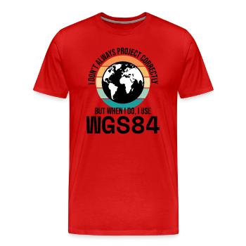 SIG Cartographie Analyse de données géospatiales Cartographie - T-shirt bio Premium Homme - rouge - Devant - Damien (186cm)