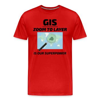 SIG Zoom sur la cartographie des couches Technologie géospatiale - T-shirt bio Premium Homme - rouge - Devant - Damien (186cm)