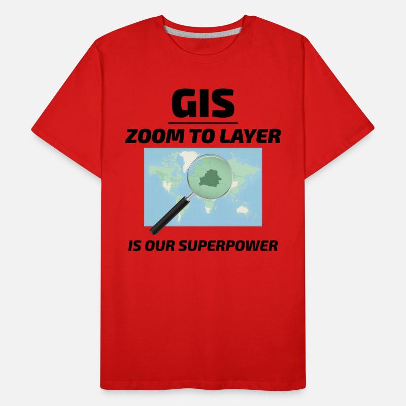 GIS Zoom to Layer Mapping Geospatial Tech Men's Premium Organic T-Shirt