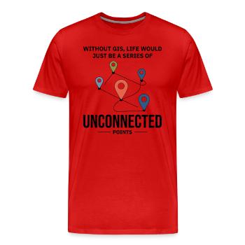 GIS Analyse von Karten ohne verbundene Punkte - Männer Premium Bio T-Shirt - Rot - Vorne - Damien (186cm)