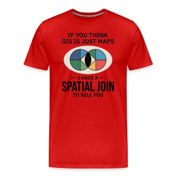 GIS Spatial Join Map Data Analysis - Men's Premium Organic T-Shirt - red - Front - Damien (186cm)