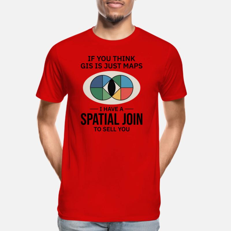 GIS Spatial Join Map Data Analysis Men's Premium Organic T-Shirt