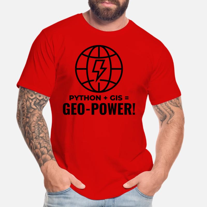 Python GIS Geo-Power Programming Geospatial Men's Premium Organic T-Shirt