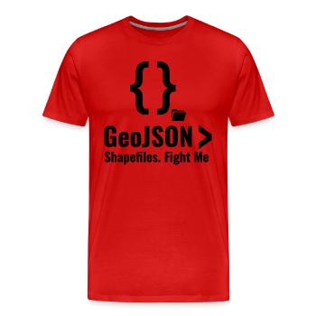 GeoJSON Shapefiles GIS Data Format Debate - Men's Premium Organic T-Shirt - red - Front - Damien (186cm)
