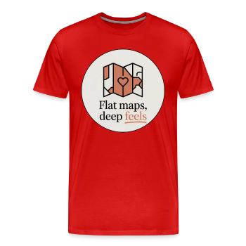 Flache Karten Deep Feels Geografie Kartografie - Männer Premium Bio T-Shirt - Rot - Vorne - Damien (186cm)